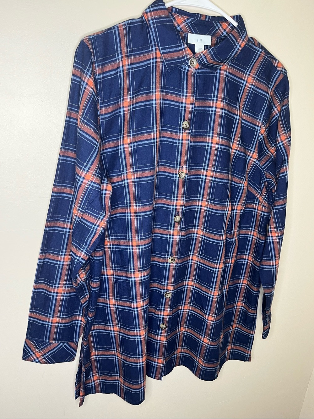 J. Jill Womens Pink Blue Button Down Long Sleeve Plaid Top Size M NWT Cotton - Picture 2 of 7